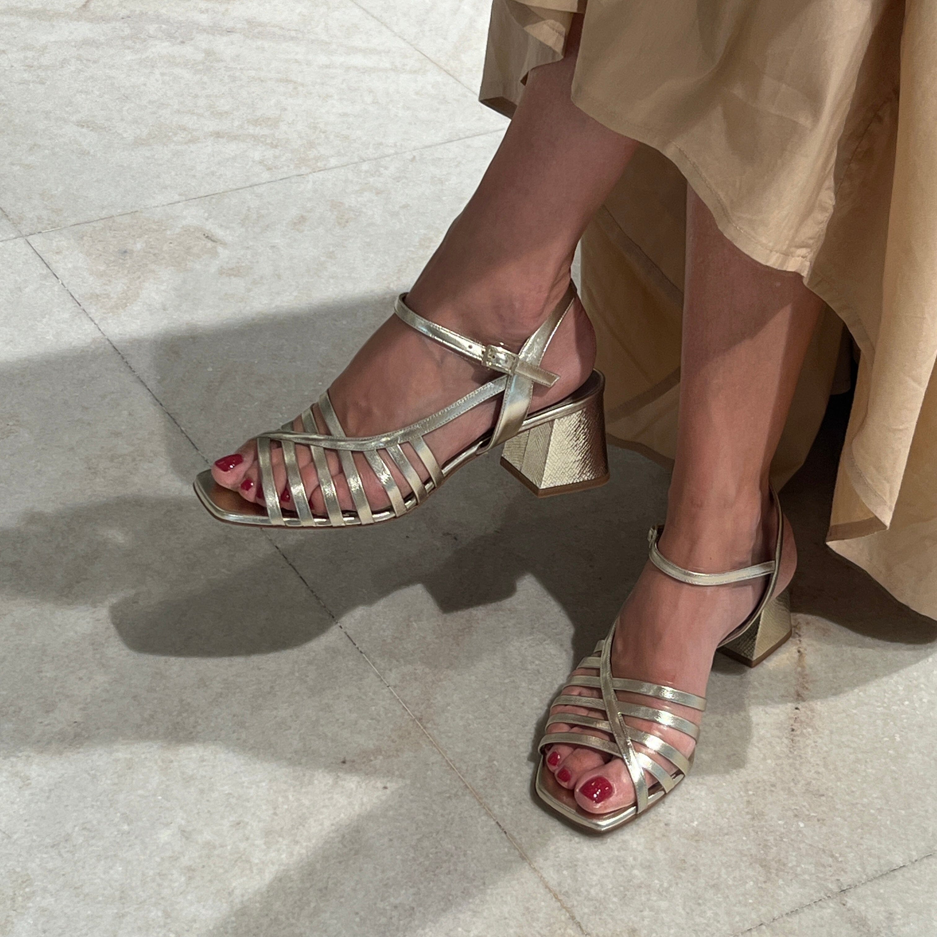 CHEVILLE - Sandali con Tacco - Isotta - Platino Scarpe Donna CHEVILLE