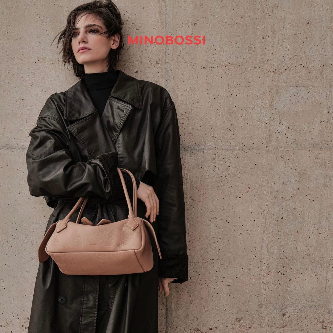 MINOBOSSI - Borsa a spalla - Anna - Pelle martellata Rose Gold Borse MINOBOSSI