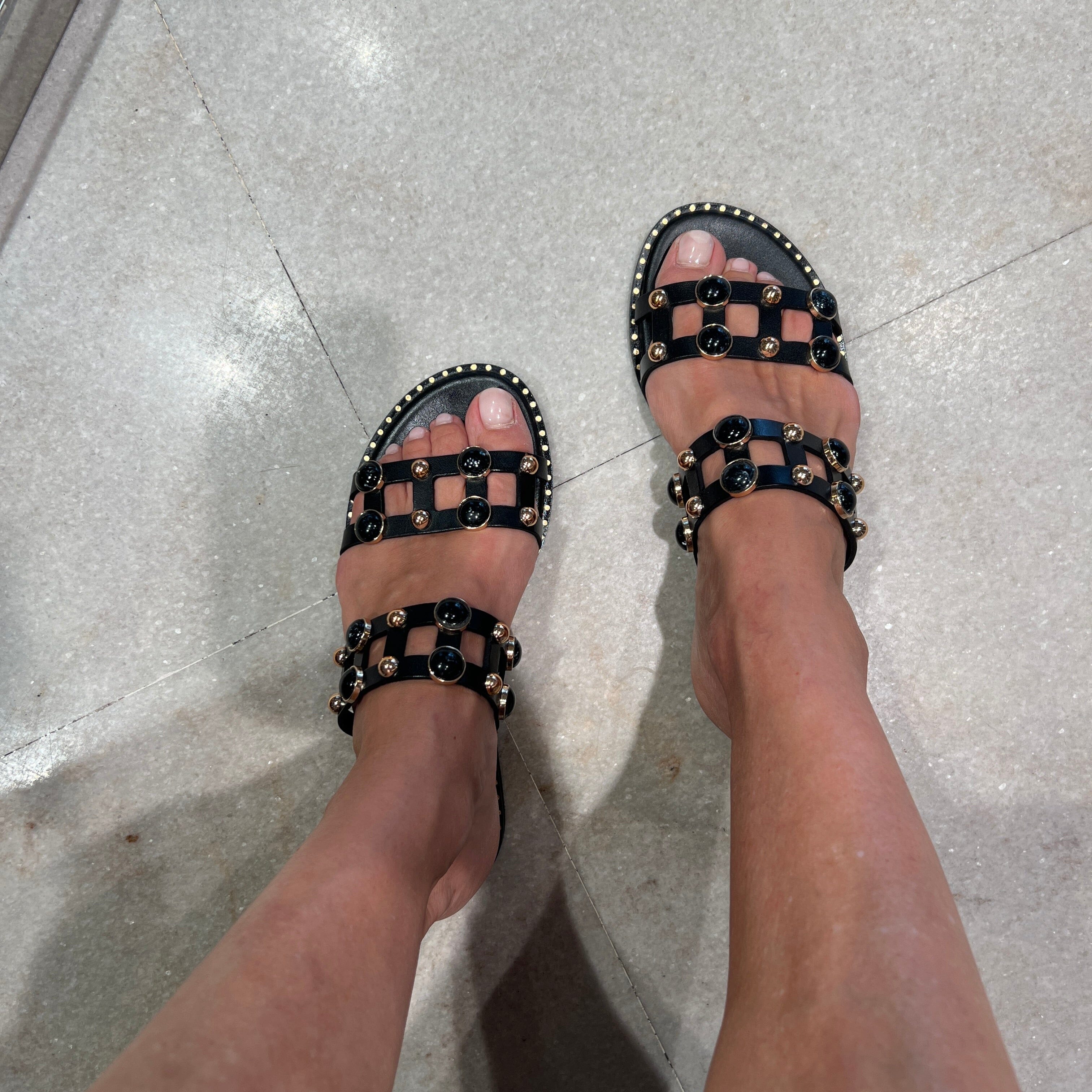 MAKIS KOTRIS - Mules - Sandali Bassi 645 - Nero Scarpe Donna MAKIS KOTRIS