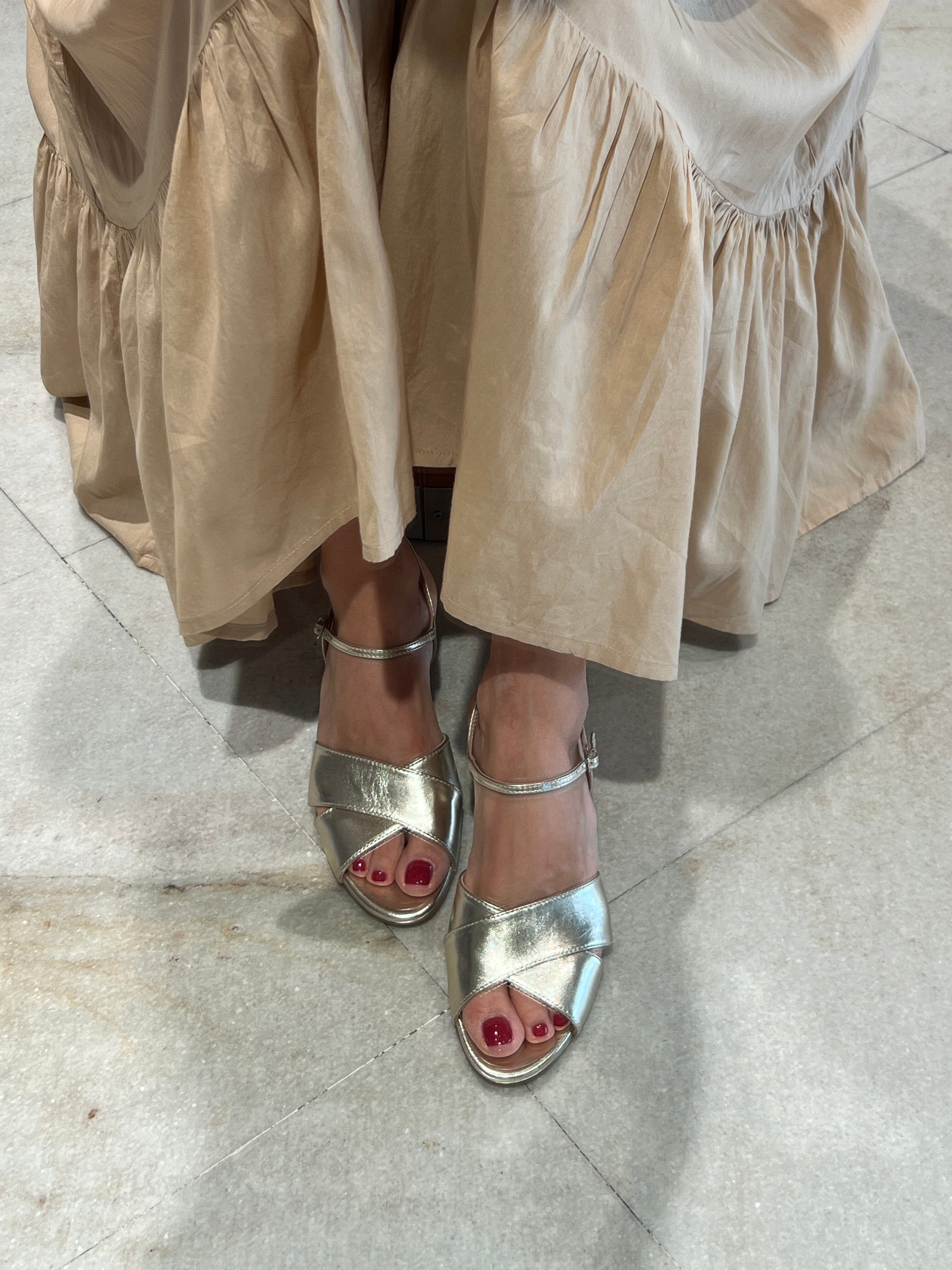 ANNA F. - Sandali con Tacco - 3742 - Platino Scarpe Donna Anna F.