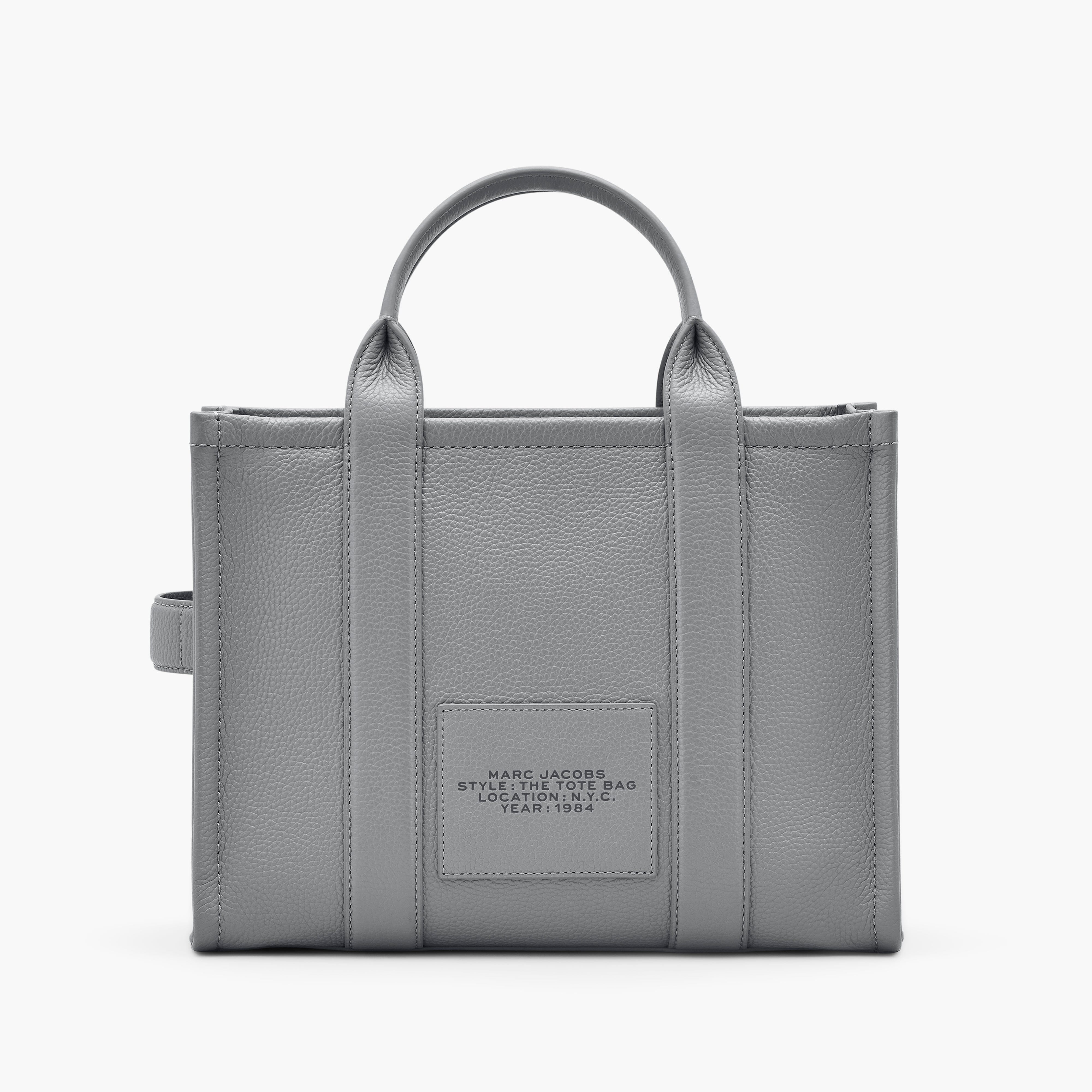 MARC JACOBS - The Leather Medium Tote Bag H004L01PF21 - 050 Wolf grey Borse Marc Jacobs