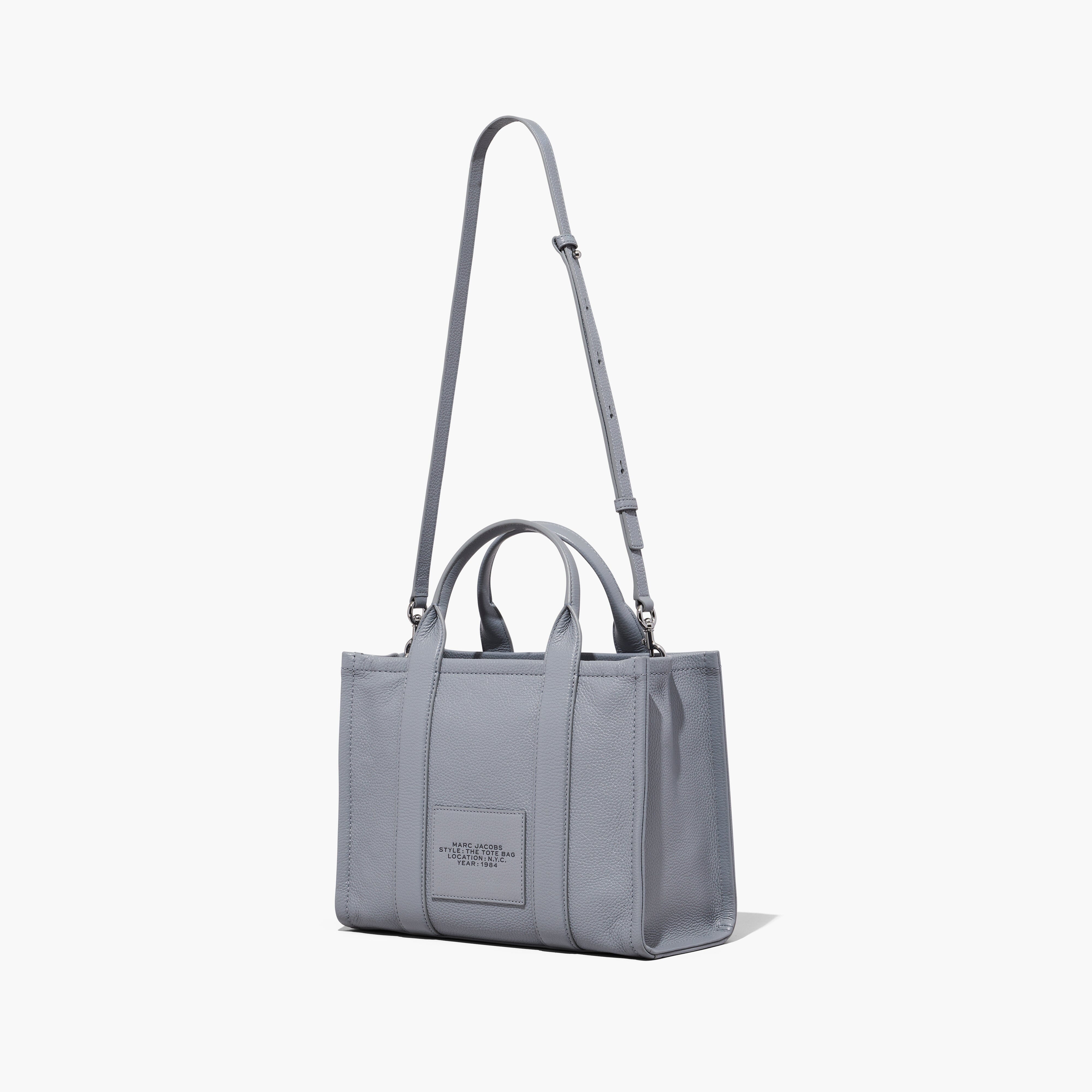 MARC JACOBS - The Leather Medium Tote Bag H004L01PF21 - 050 Wolf grey Borse Marc Jacobs