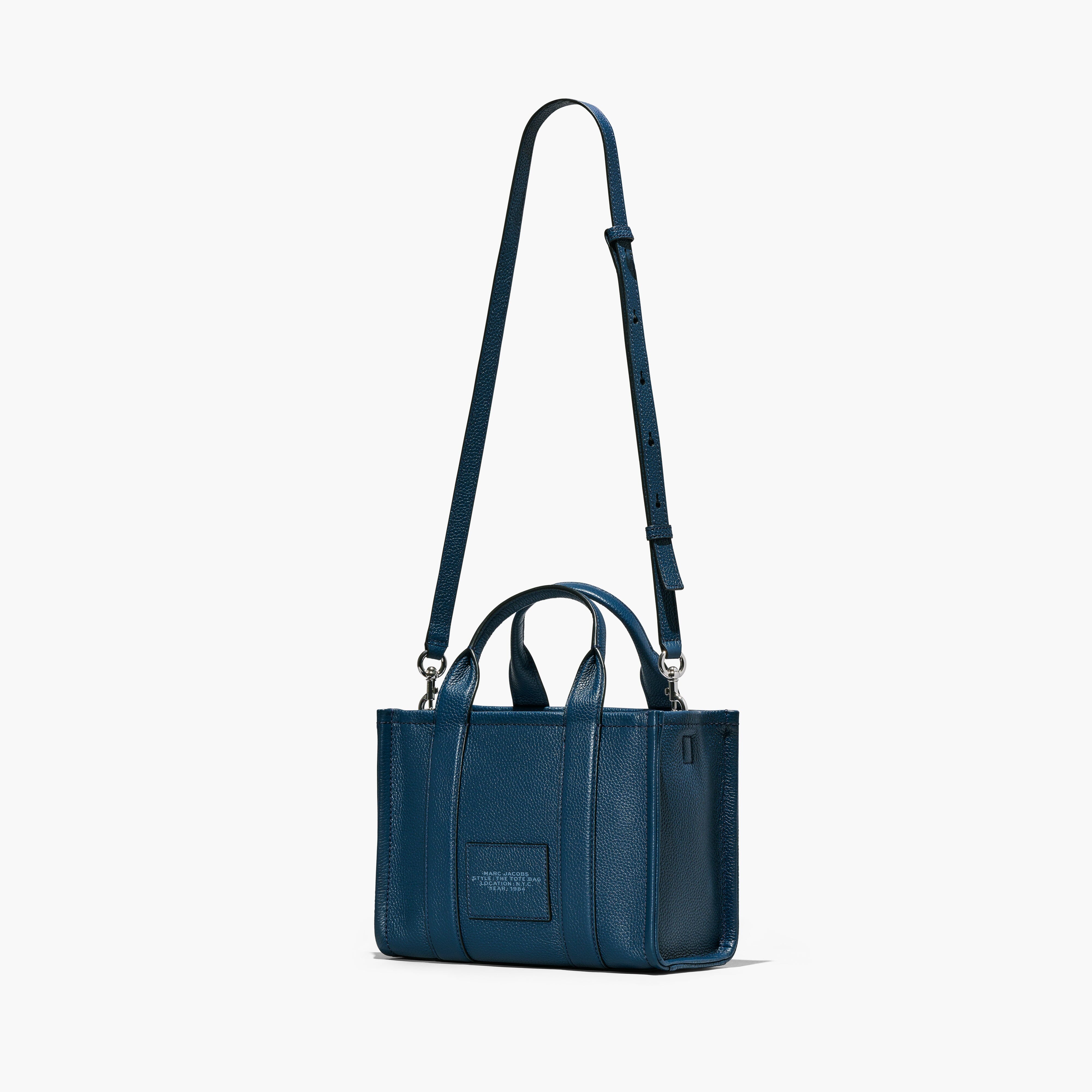 MARC JACOBS - H009L01SP21-426 - The Leather Small Tote Bag - Blue Sea Borse Marc Jacobs