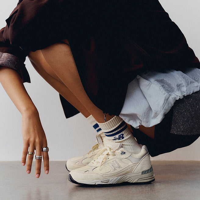 NEW BALANCE - Sneakers W991CR1 - Navy Bianco Cocco