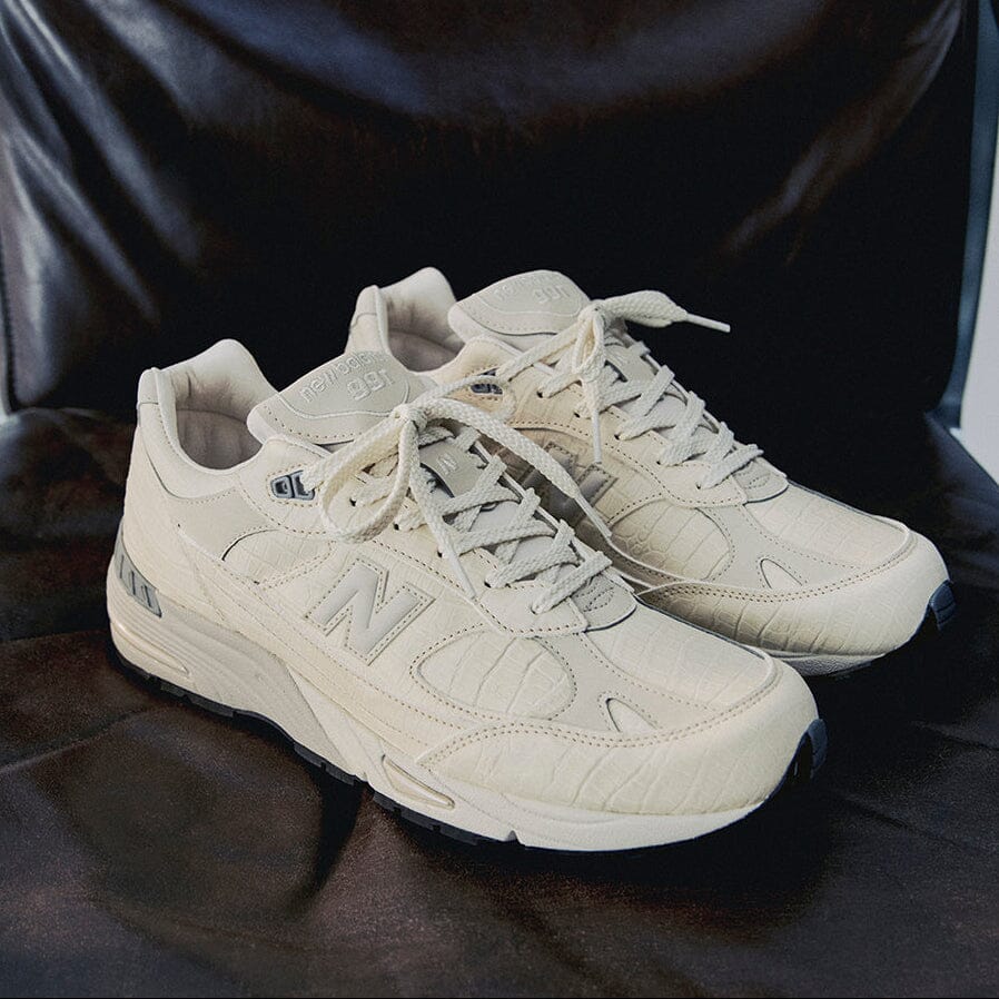 NEW BALANCE - Sneakers W991CR1 - Navy Bianco Latte Cocco Scarpe Donna NEW BALANCE - Collezione Donna