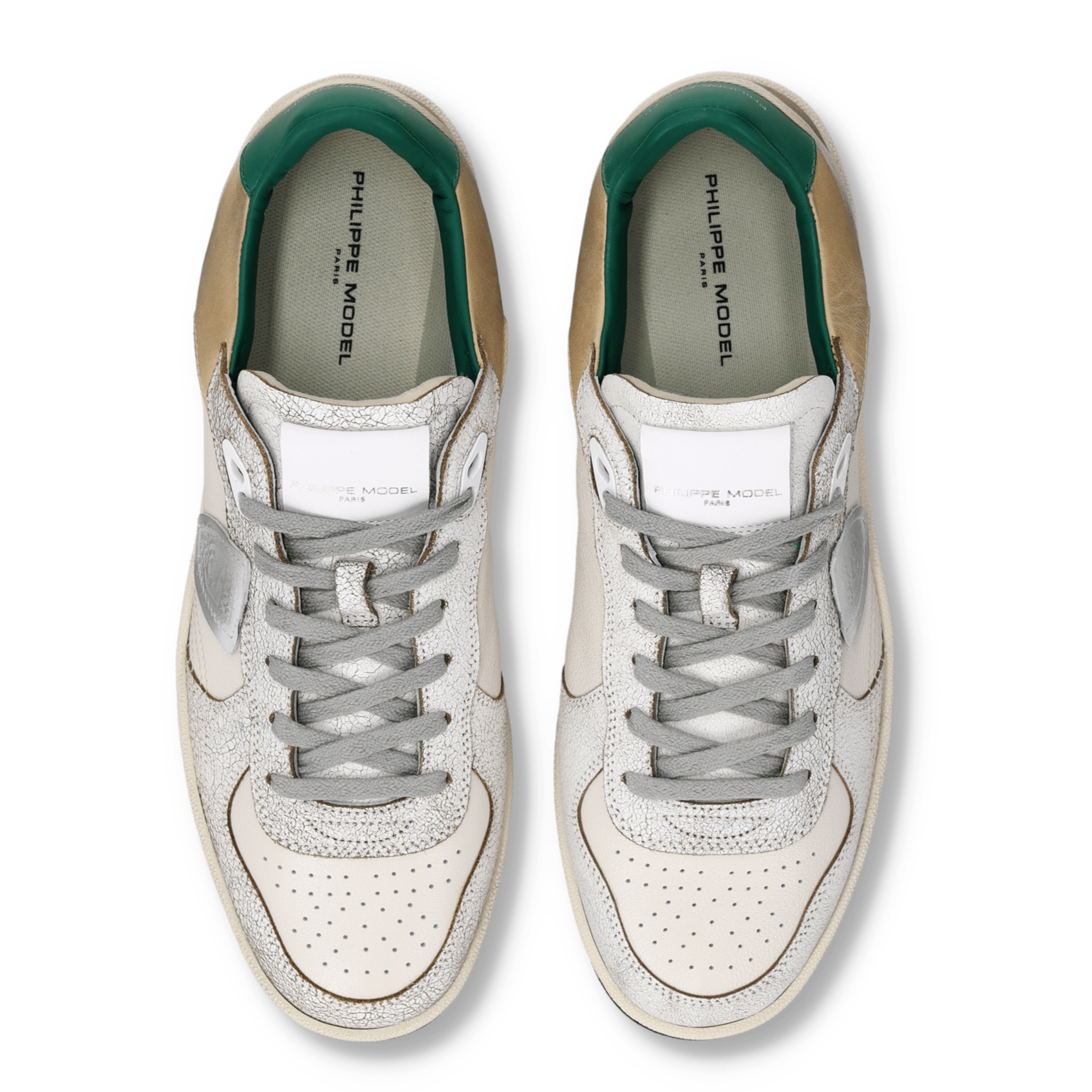 PHILIPPE MODEL - Sneakers - PGLU VC03 - Bianco Verde Scarpe Uomo Philippe Model Paris