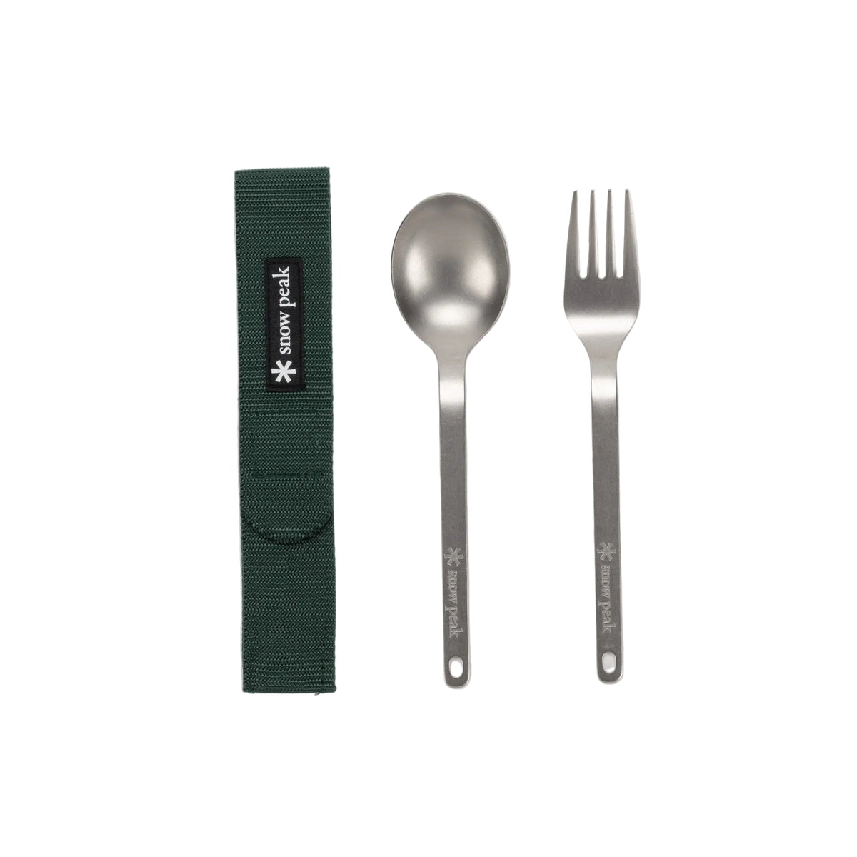 SNOW PEAK - SET POSATE FORK & SPOON TITANIUM - SCT-002 - VERDE Accessori Uomo SNOW PEAK
