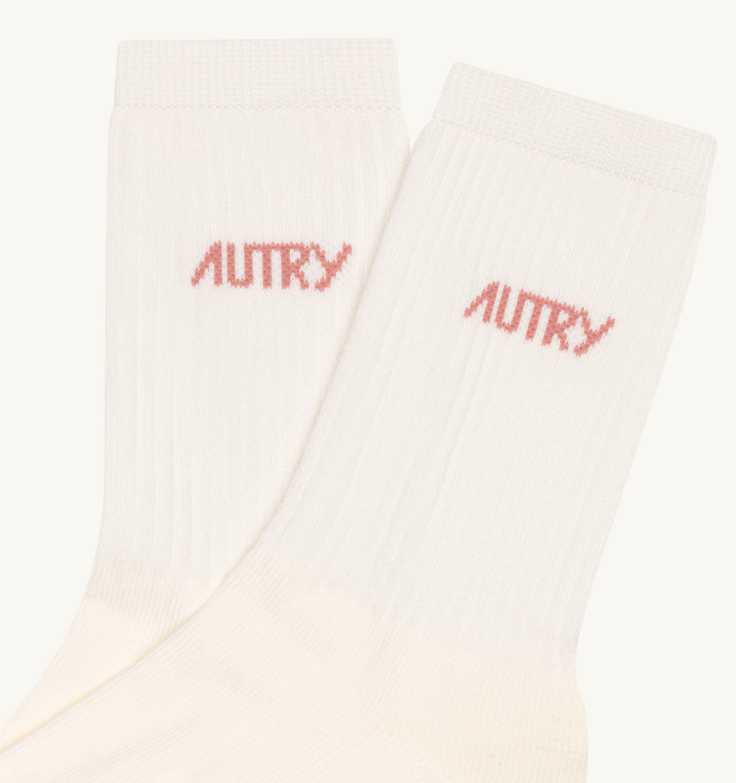 AUTRY - SOPU 0558 - Autry Calzino - Avorio logo rosa Accessori Donna AUTRY - Collezione donna