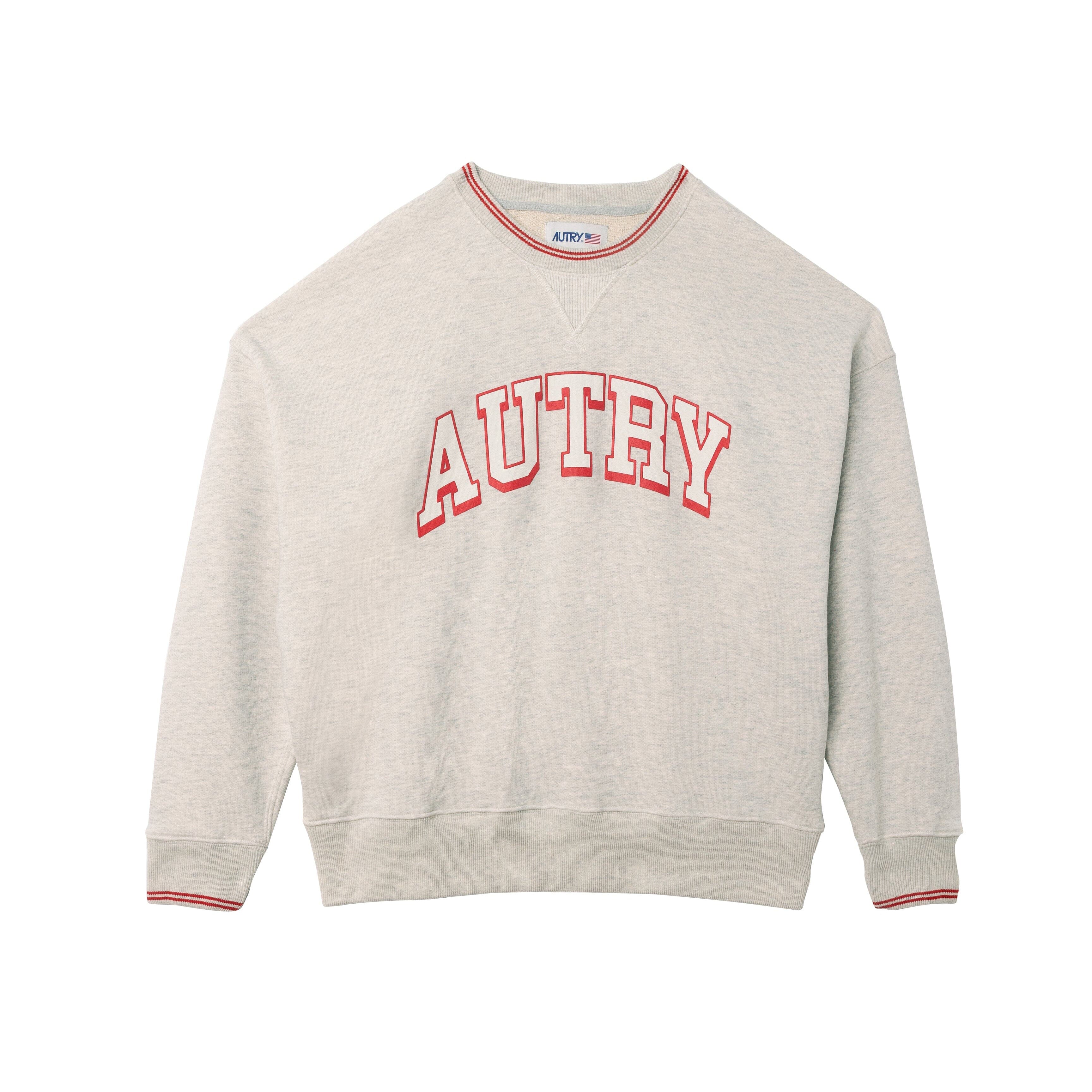 AUTRY - SWPW 524M - Autry Sweatshirt - Grigio Melange/ Rosso AUTRY - Collezione donna 