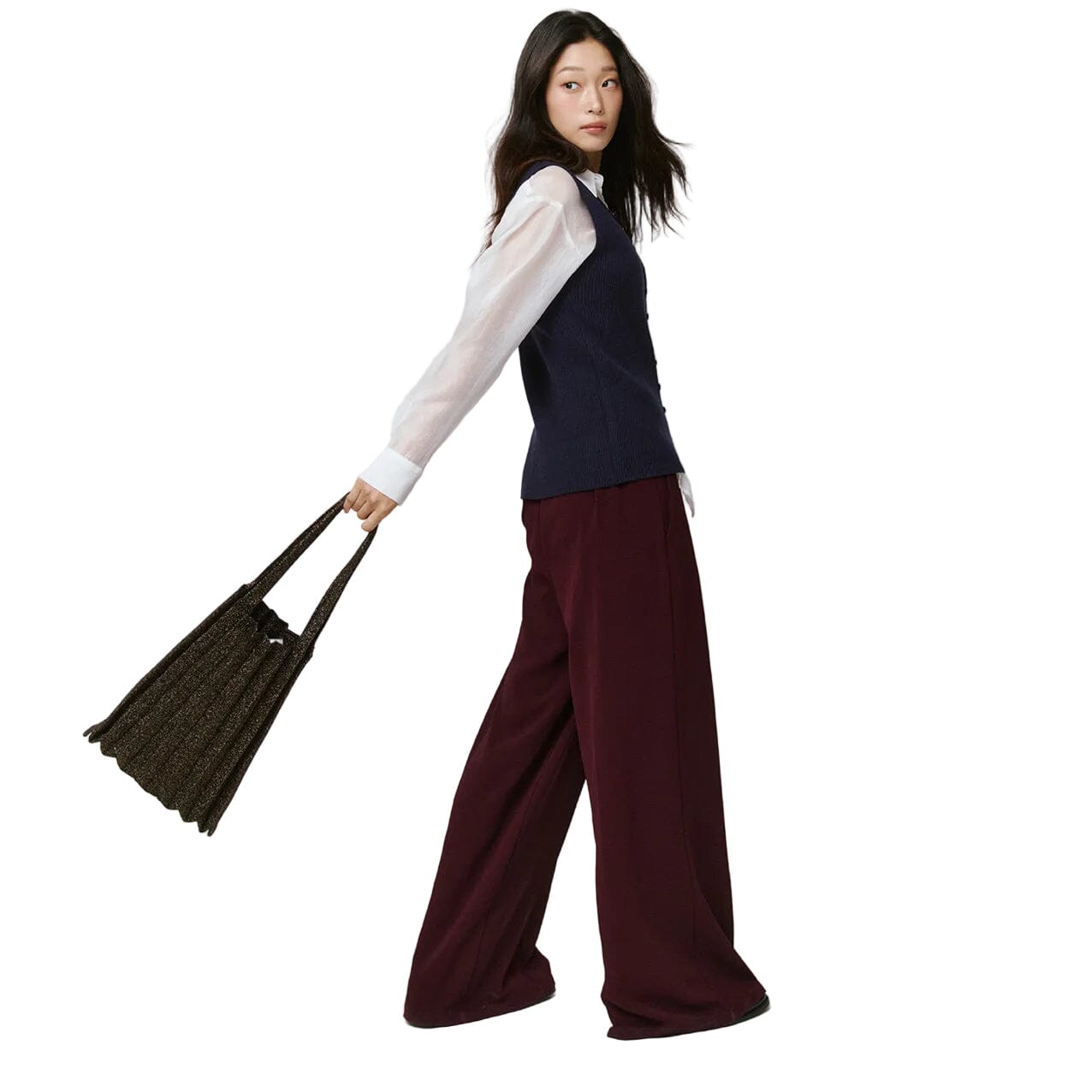 PLEATSMAMA - Borsa a Spalla - SB03-GK1 NEW SHOULDER - Glitter Black Brown Borse PLEATSMAMA - Collezione Donna