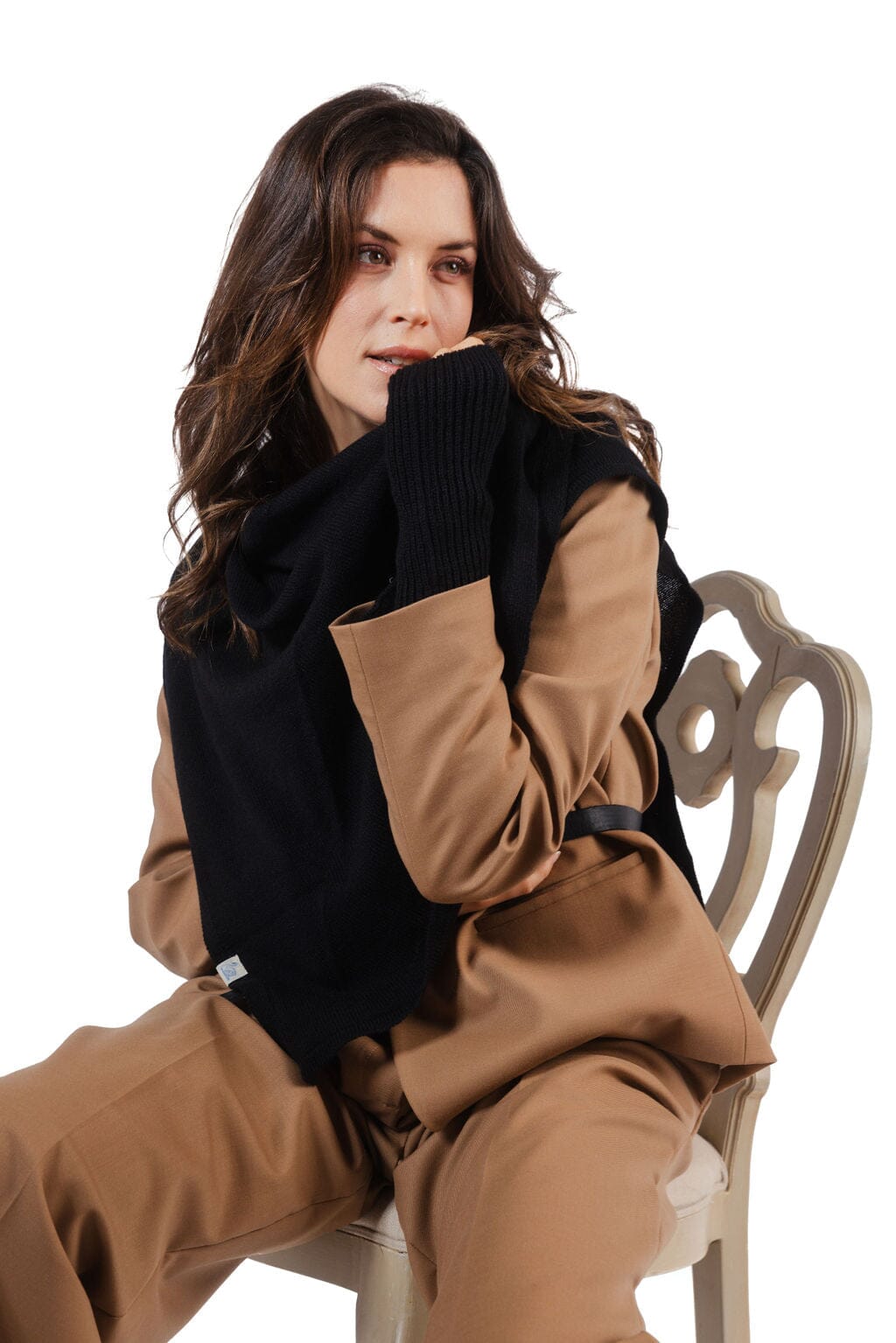 MERZ B. SCHWANEN - Sciarpa Triangolare - 99 Deep Black Accessori Donna MERZ B. SCHWANEN