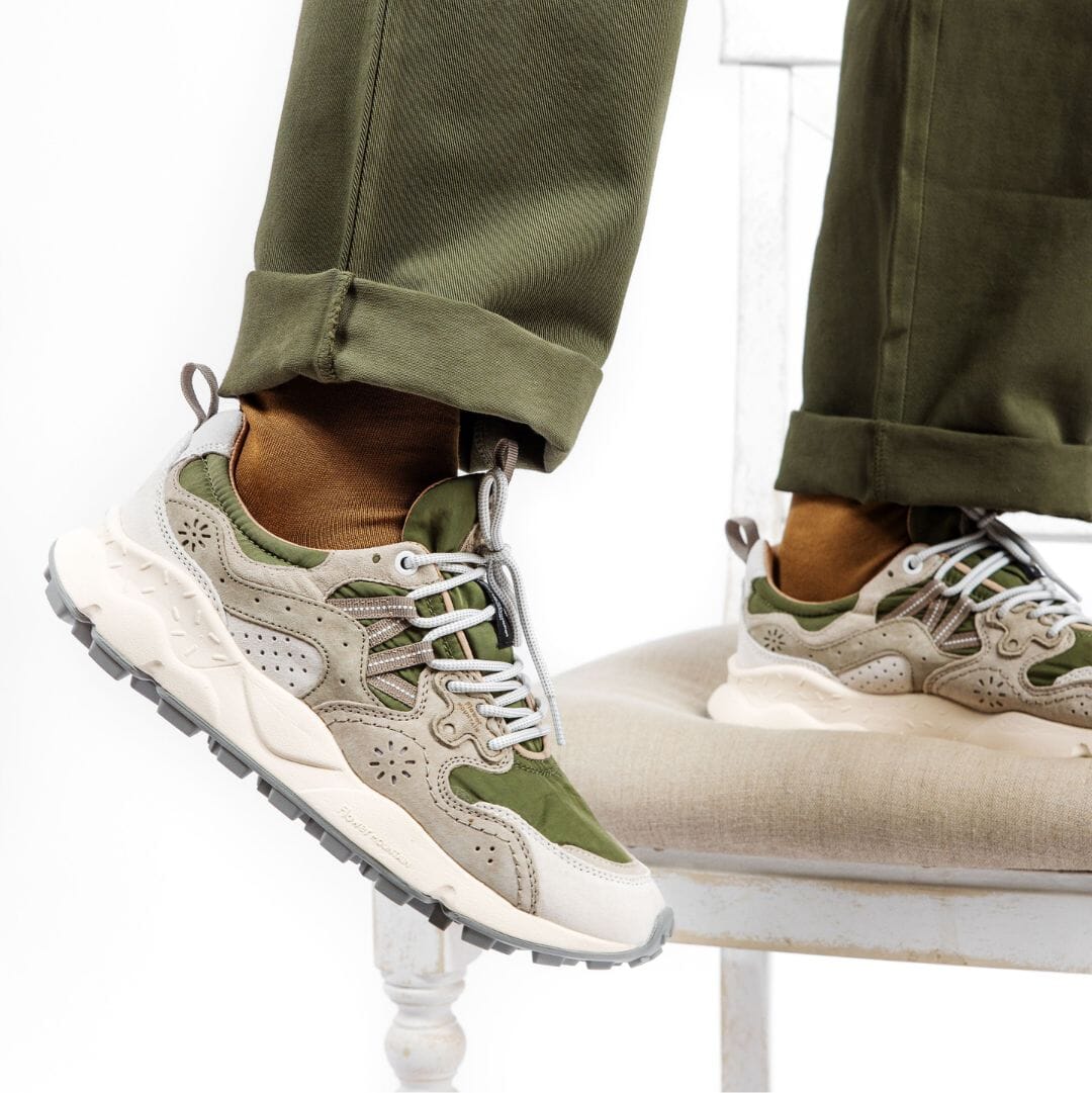 FLOWER MOUNTAIN - Sneakers Yamano 3- 1N48 Verde militare Scarpe Uomo FLOWER MOUNTAIN