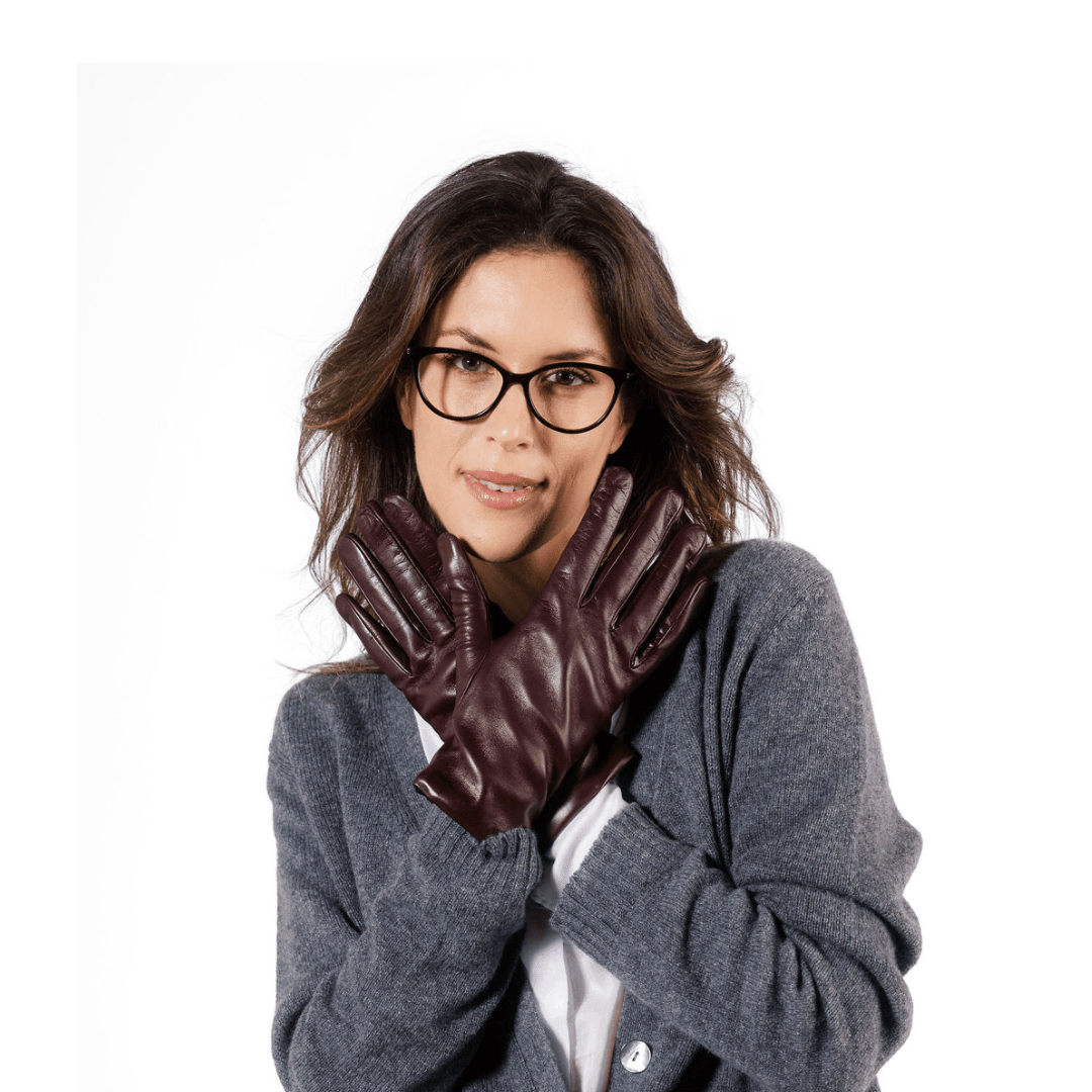 Cappellettoshop - Guanti pelle liscia - Bordeaux Accessori Donna CappellettoShop