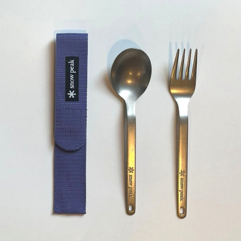 SNOW PEAK - SET POSATE FORK & SPOON TITANIUM - SCT-002 - VIOLA