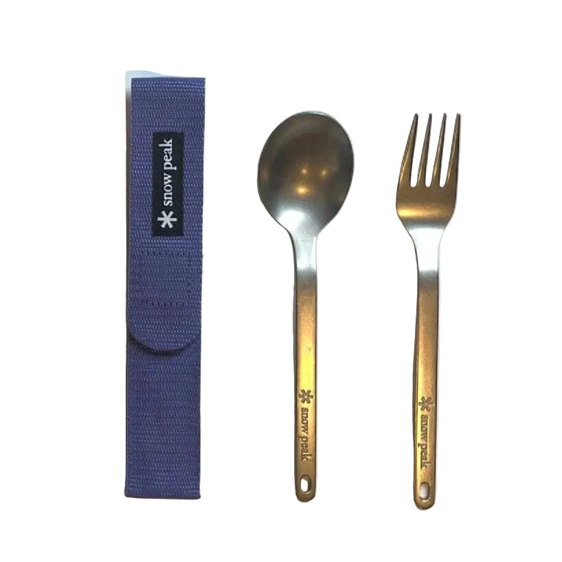 SNOW PEAK - SET POSATE FORK & SPOON TITANIUM - SCT-002 - VIOLA Accessori Uomo SNOW PEAK