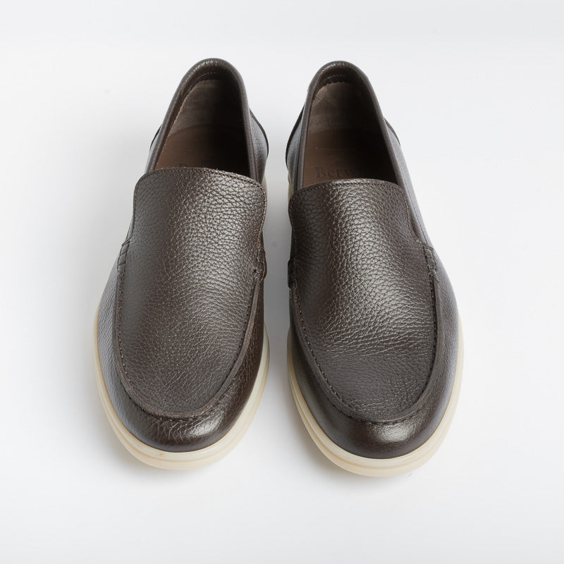 BERWICK 1707 - 5356 - Moccasin - Dark Brown Leather Men's Shoes Berwick 1707