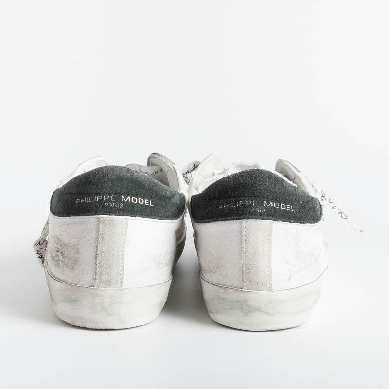 PHILIPPE MODEL - PRLU DB05 - ParisX - Canvas Vintage Bianco/nero Scarpe Uomo Philippe Model Paris