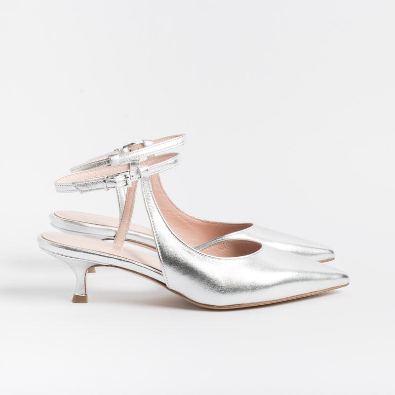 ANNA F. - Slingback - 1411 - Laminato Argento Scarpe Donna Anna F.