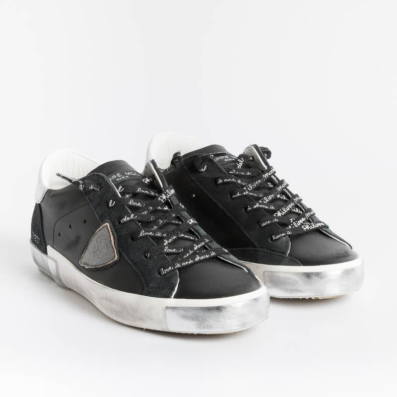 PHILIPPE MODEL - PRLD MA01 - Sneakers ParisX - Nero Argento Scarpe Donna Philippe Model Paris