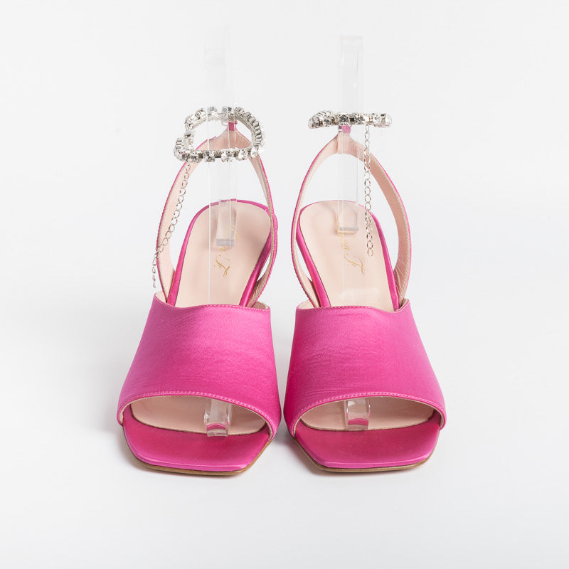 ANNA F - Sandal - 3416 - Fuxia Satin Women's Shoes Anna F.