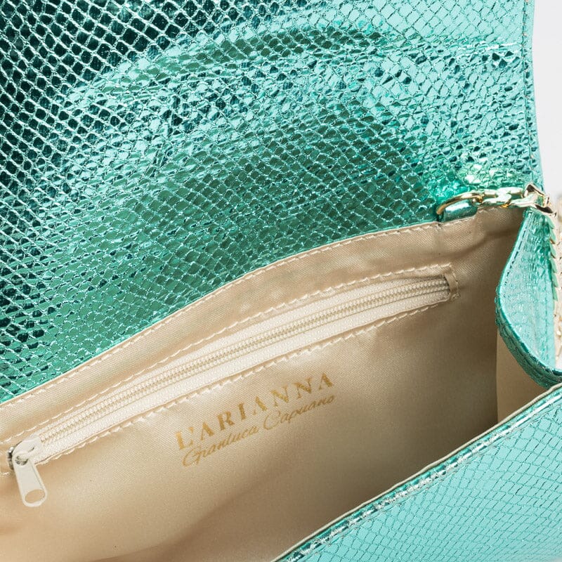 L'ARIANNA - Borsa - Ester - Serpente Laminato Turchese Borse L'Arianna
