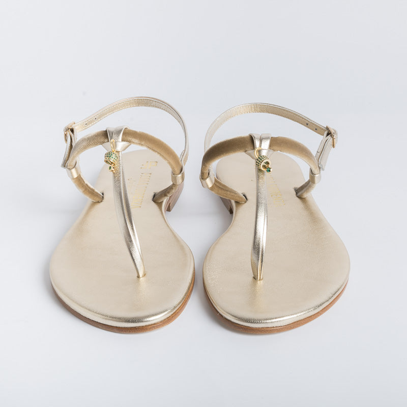 PAOLA FIORENZA - Sandalo infradito - BS05 - Platino/verde Scarpe Donna PAOLA FIORENZA