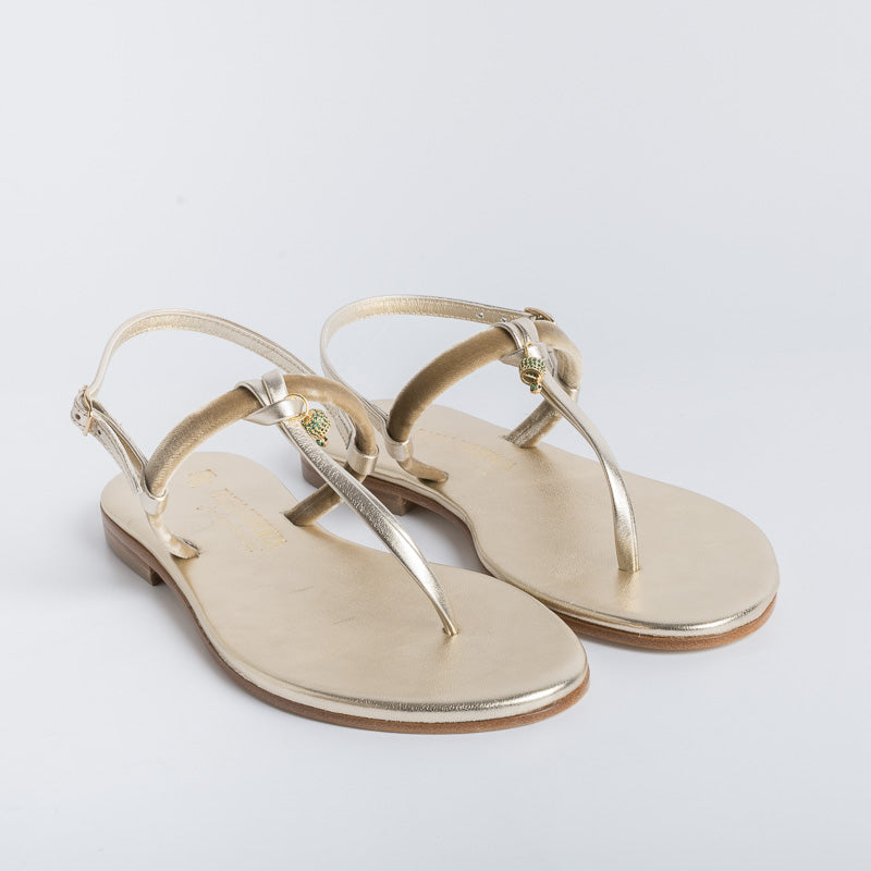 PAOLA FIORENZA - Sandalo infradito - BS05 - Platino/verde Scarpe Donna PAOLA FIORENZA