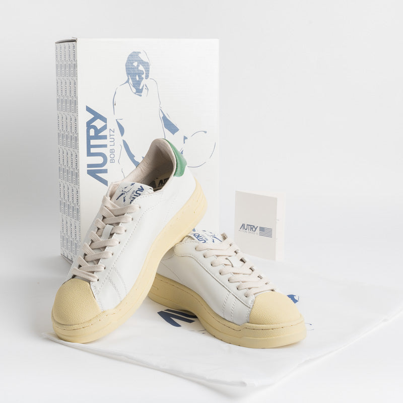 AUTRY BLLM TC02 - LOW MAN TC/BOB - Bianco/Verde Scarpe Uomo AUTRY - Collezione uomo
