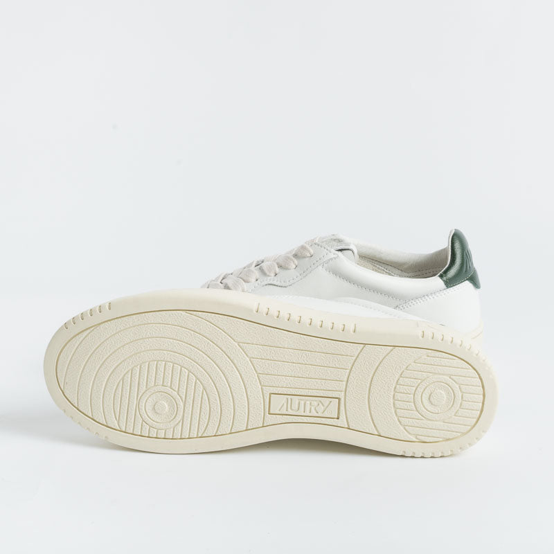 AUTRY AULM LL47 - LOW MAN ALL LEAT - Bianco/ Verde Scarpe Uomo AUTRY - Collezione uomo