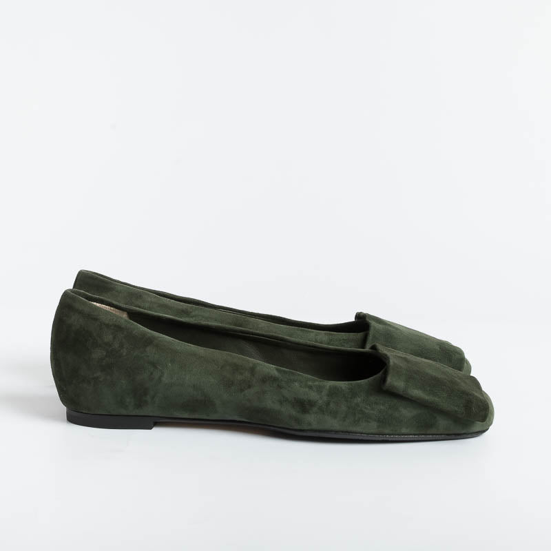 L 'ARIANNA - Ballerina BL1545 - Green Suede Shoes Woman L'Arianna