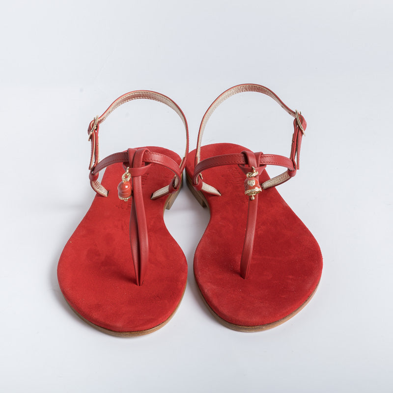 PAOLA FIORENZA - Thong sandal with knot - Red Shoes Woman PAOLA FIORENZA