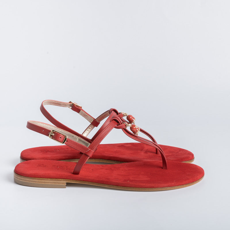 PAOLA FIORENZA - Thong sandal with knot - Red Shoes Woman PAOLA FIORENZA