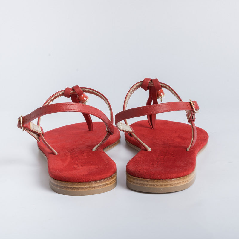 PAOLA FIORENZA - Thong sandal with knot - Red Shoes Woman PAOLA FIORENZA