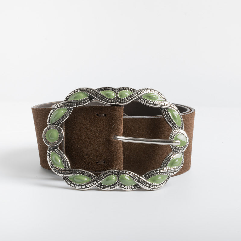 PUNTO VITA - Cintura PV1664 - Camoscio Testa di Moro/Verde Accessori Donna PUNTO VITA
