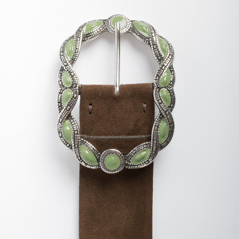PUNTO VITA - Cintura PV1664 - Camoscio Testa di Moro/Verde Accessori Donna PUNTO VITA