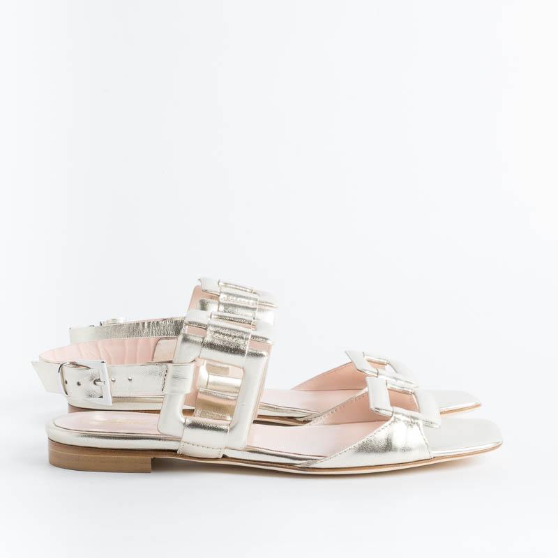 ANNA F. - Sandal - 3334 - Platinum Laminate Women's Shoes Anna F.