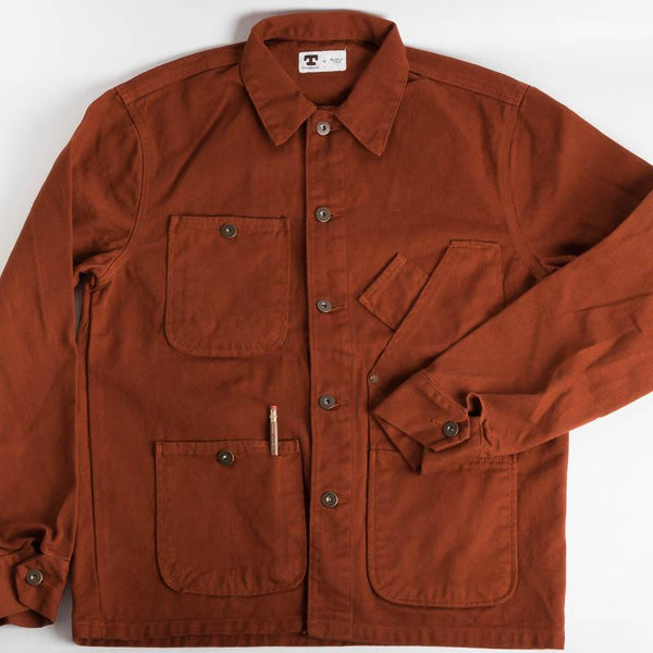 TELLASON - Coverall Jacket - Dyed Orange Men's Clothing TELLASON - Men's Collection