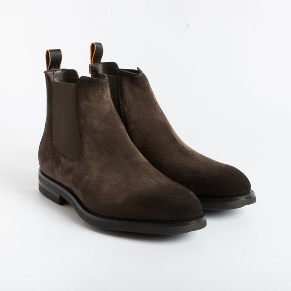 SANTONI - Beatles - 17838 - Brown Suede Santoni Men's Shoes - Men's Collection