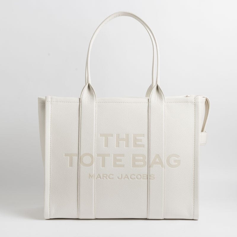 MARC JACOBS - The Leather Large Tote Bag - Cotton Silver Marc Jacobs bags