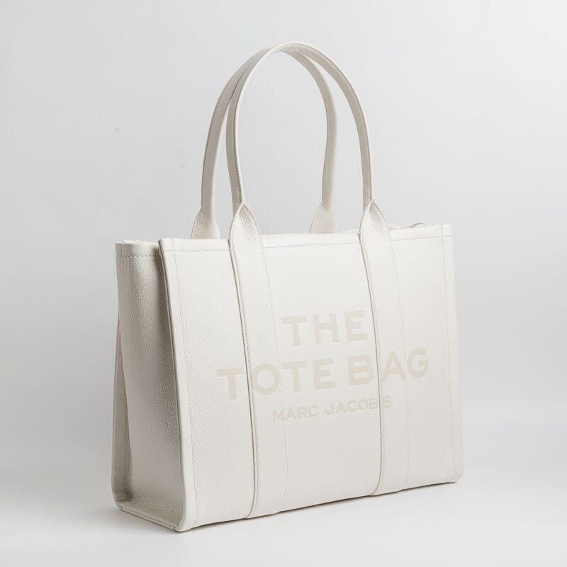 MARC JACOBS - The Leather Large Tote Bag - Cotton Silver Marc Jacobs bags