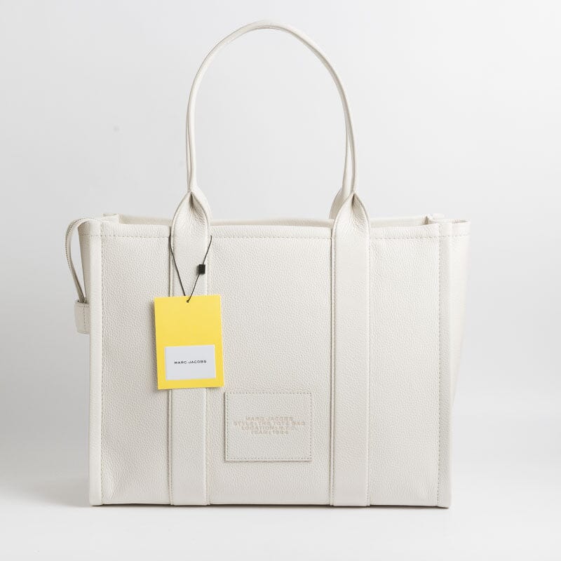 MARC JACOBS - The Leather Large Tote Bag - Cotton Silver Marc Jacobs bags