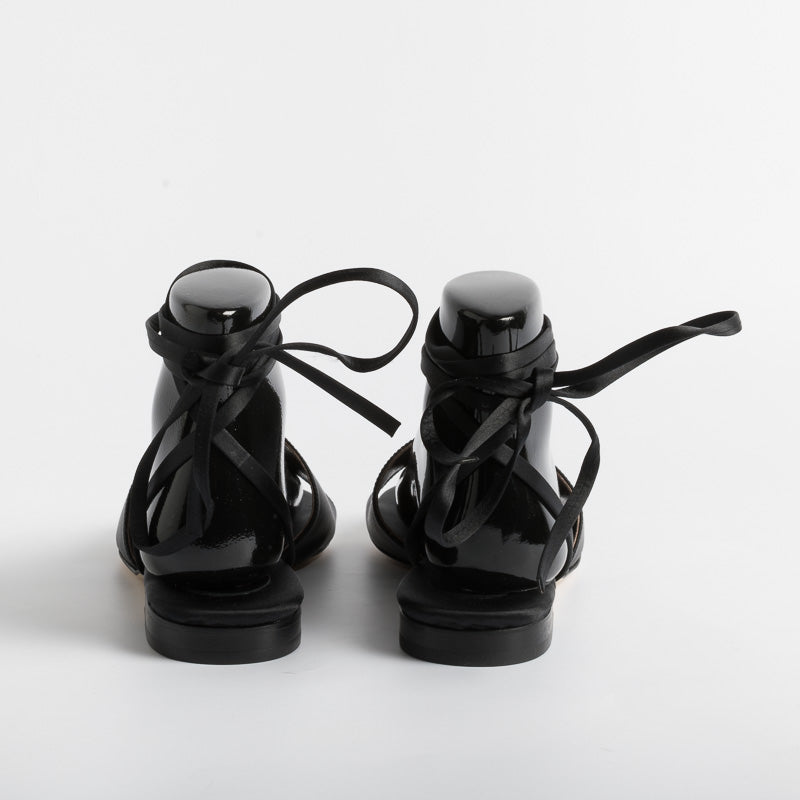 ANNA F. - Sandal 3440 - Black Satin Women's Shoes Anna F.