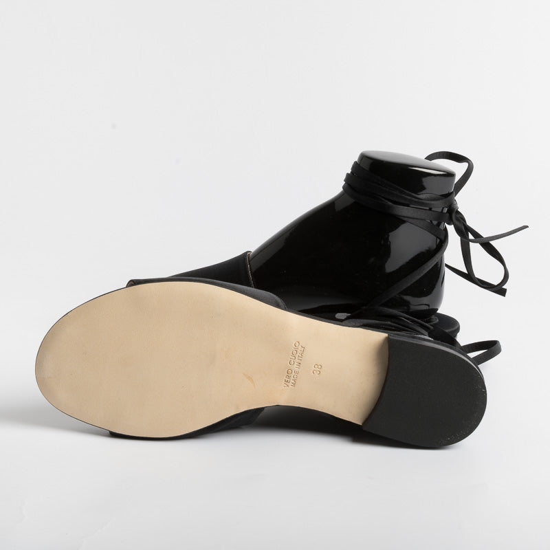 ANNA F. - Sandal 3440 - Black Satin Women's Shoes Anna F.
