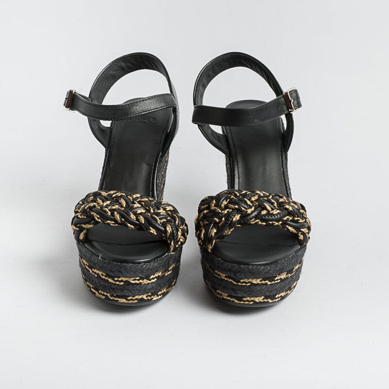 CASTAÑER - Sandalo Espadrillas - Joaquina - Nero Oro Scarpe Donna CASTAÑER