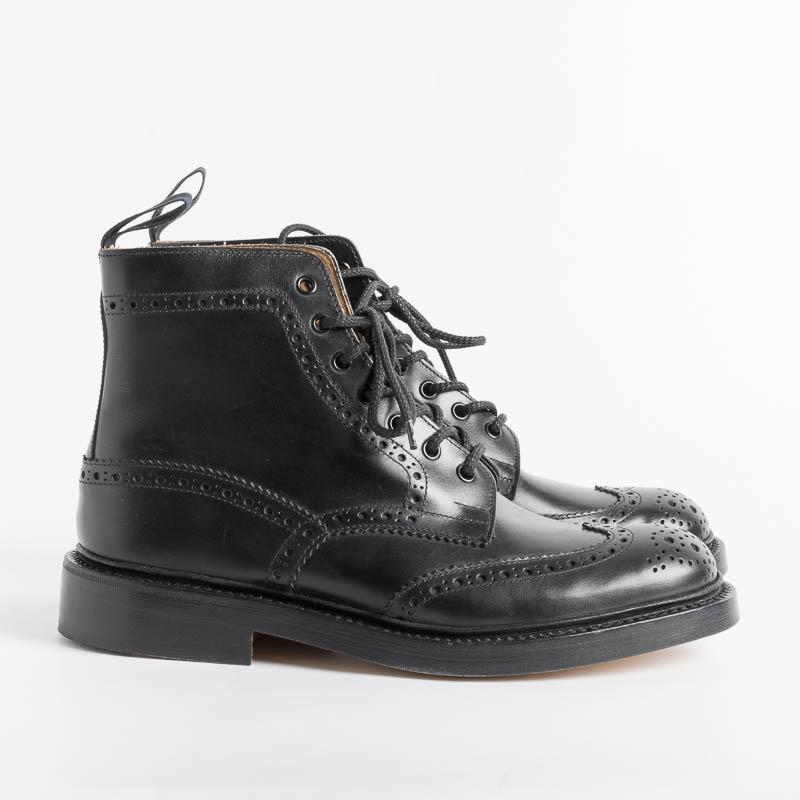 TRICKER'S - Amphibious - Black Stow - Leather Bottom Men's Shoes Tricker's