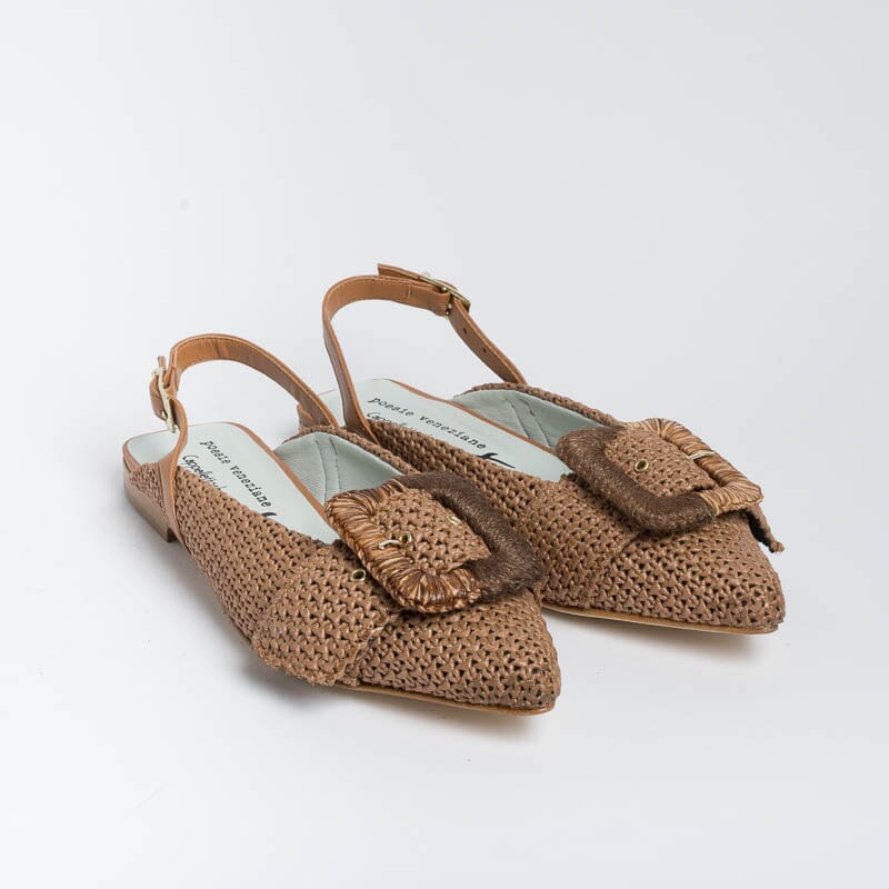 POESIE VENEZIANE - Sling Back - Apataki - DF32 - Cuoio Scarpe Donna POESIE VENEZIANE - Collezione Donna