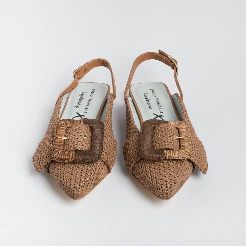POESIE VENEZIANE - Sling Back - Apataki - DF32 - Cuoio Scarpe Donna POESIE VENEZIANE - Collezione Donna