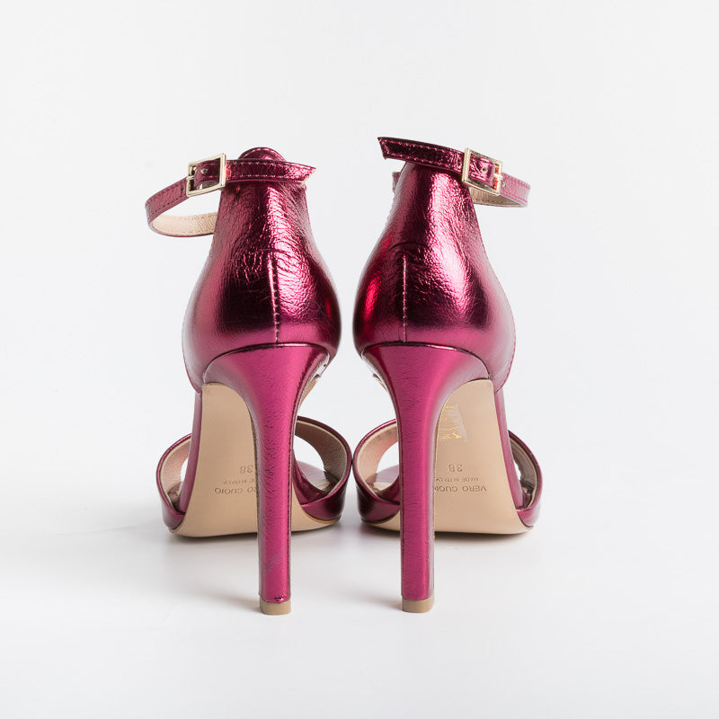 Cappelletto 1948 - Sandali Lilyan2 - Laminato Fuxia Scarpe Donna CAPPELLETTO 1948