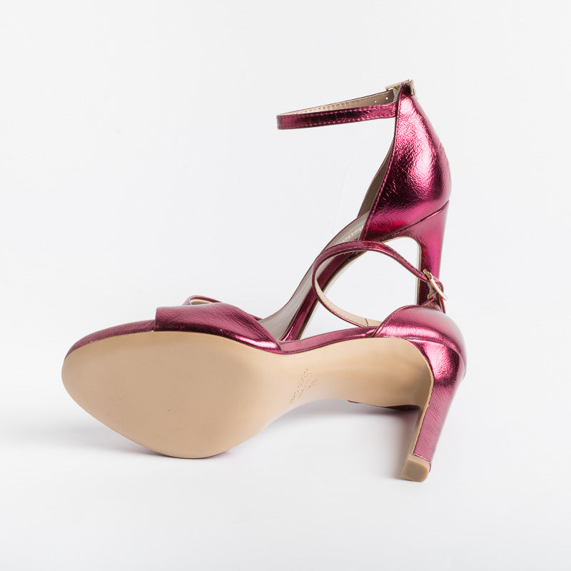 Cappelletto 1948 - Sandali Lilyan2 - Laminato Fuxia Scarpe Donna CAPPELLETTO 1948