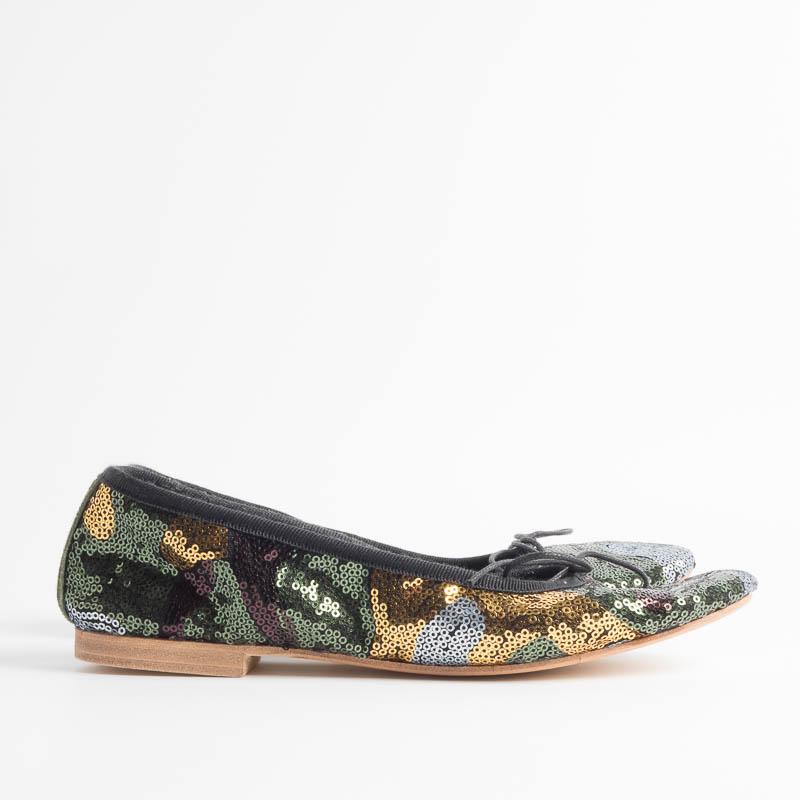 BY A. - 4111 Ballerina - Paillettes Militare Scarpe Donna BY A